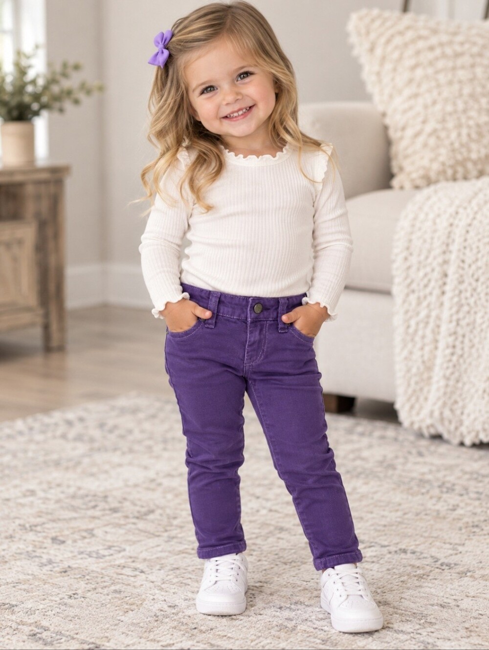 Joe's Jeans Girls Purple Skinny Jeans Denim Pants Size 2T